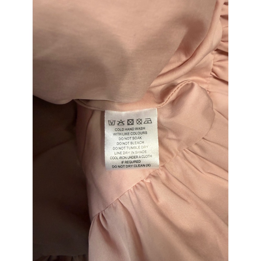 Meshki Pink Ruched Bubble Hem Mini Dress Halter Neckline Large Coquette Romanic - Picture 7 of 8